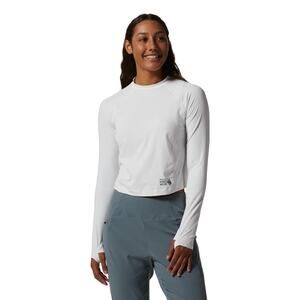 Mountain Hardwear Womens Crater Lake UPF50 Long Sleeve Crop Top White Large
